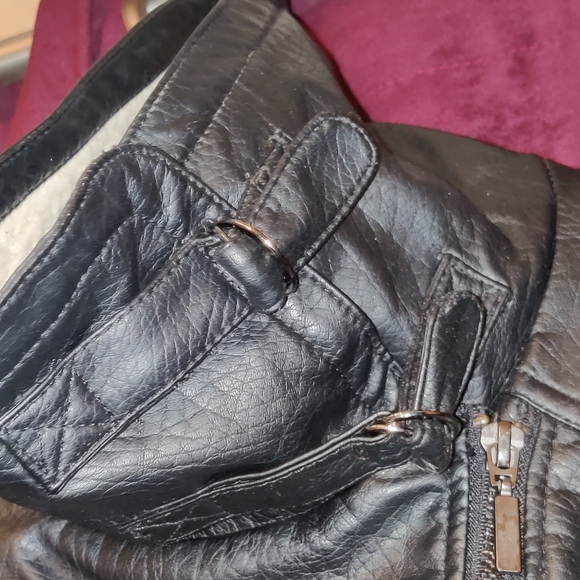 Small/Medium Faux Leather Motorcycle Jacket By Yoki - Picture 4 of 5